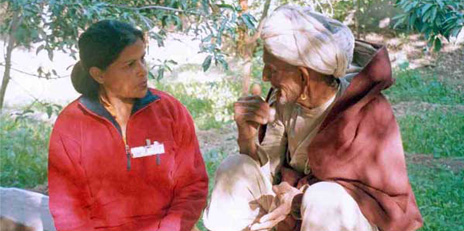 Rashmi Dickinson with a local